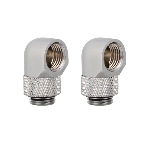 2 extensores de rosca macho a hembra con conector adaptador giratorio de 360 grados para sistemas de refrigeración por agua de ordenador.
