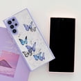 thumbnail image 5 of case for Samsung Galaxy S22 Ultra Case for Women Cute Dainty Glitter Butterfly S22 Ultra Case for Girls Clear Soft TPU Camera Lens Protection Shockproof Protective Transparent Bumper 6.8 Inch (Purple), 5 of 6