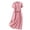 Pink, variant on Dolkfu Collared dresses for Women Dressy Casual Tie Front Blue Short Sleeve Mid-Length Shirt Dress Refined Cotton Linen Solid Blue,XL