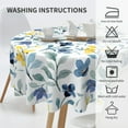 thumbnail image 6 of Watercolor Blue Yellow Floral Tablecloth Round 60 Inch Spring Rustic Sage Green Leaf Flower Decorative Table Cloth with Wrinkle Resistant for Home Kitchen Dining Table Outdoor Party Picnic, 6 of 6