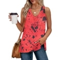 thumbnail image 5 of Taqqpue Women's Summer Plus Size Tank Tops Floral Printed V Neck Sleeveless Shirts Loose Fit Casual Flowy Boho Blouse Tops, 5 of 7