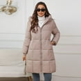 thumbnail image 3 of Women Winter Hooded Long Puffer Jacket Warm Lightweight Down Coat Water Resistant Packable Winter Outerwear, 3 of 4