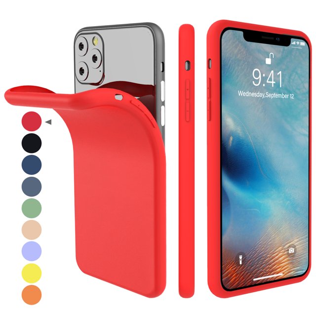 TORUBIA For iPhone 11 Pro Max 6.5 Inch Back Case Slim Fit Soft TPU Phone Case Built-in Velvet Material Anti-Scratch Protective Cover,Full Body Protection Liquid Silicone Red