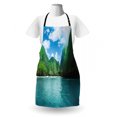 thumbnail image 3 of Colorful Apron, Exotic Coast of Maya Bay at Phi Phi Ley Thailand Nature Theme Image, Unisex Kitchen Bib with Adjustable Neck for Cooking Gardening, Adult Size, Azure Blue and Multicolor, by Ambesonne, 3 of 4