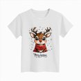 thumbnail image 4 of sdbrld Kids Merry Christmas Gift Girls Xmas Cartoon Short Sleeve TShirts Tops for Fall Holiday Wear White Sizes 5-6 Years, 4 of 4