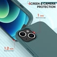 thumbnail image 5 of for iPhone 12 Case: iPhone 12 Pro Case with 2 Pack Tempered Glass Screen Protectors, Shockproof Full-Body Liquid Silicone with Soft Anti-Scratch Microfiber Liner Case for iPhone 12, Green, 5 of 7