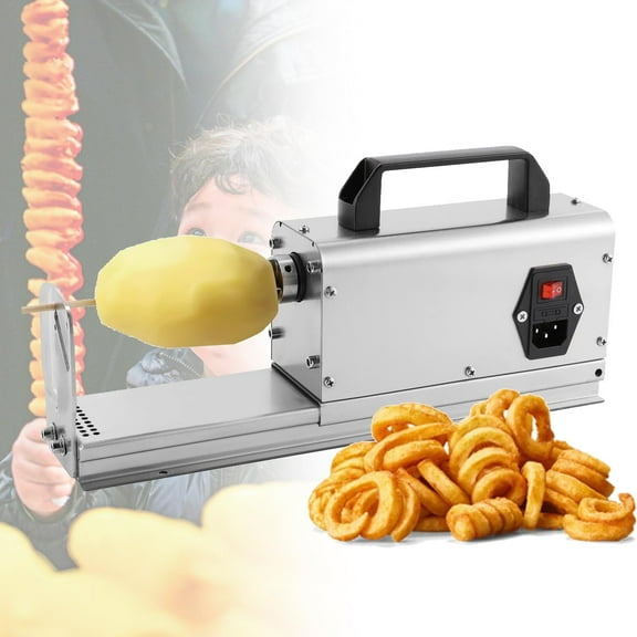 Professional Electric Potato Twister Machine, Tornado Potato Spiral Cutter, Commercial Stainless Steel Design with 2 Blades