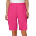 thumbnail image 2 of Haoxianjian Women's Bermuda Long Shorts Sweat Shorts Knee Length Shorts High Waisted Elastic Short for Summer Soft Lightweight Short Capris, 2 of 7