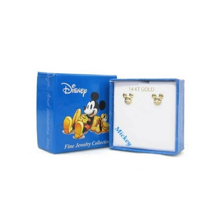 - 14Kt Gold Disney Mickey Mouse Stud Earrings 14K Jewelry