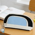 thumbnail image 4 of Estuche para lápices con bloques de color, gran capacidad y tejido resistente a la suciedad: organizador de papelería de estilo futurista para la escuela, la oficina o los viajes., 4 of 6