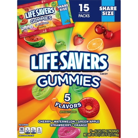 Life Savers Share Size Gummies  5 Flavors  4.2 Oz  15-Count