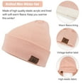thumbnail image 5 of FZ FANTASTIC ZONE Winter Beanie Hat Scarf Touchscreen Gloves Set for Men and Women, Beanie Gloves Neck Warmer Set with Warm Knit Fleece Lined, Pink, 5 of 7