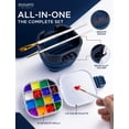 thumbnail image 5 of DUGATO Airtight Watercolor Palette Box (16-Well) with Lid & Collapsible Brush Basin - Portable Paint Saver for Acrylic, Gouache, Oil - Travel Art Supplies (Blue), 5 of 8