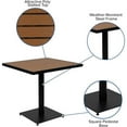 thumbnail image 4 of Bowery Hill Table à Manger Carrée en Faux Teck Brun Résistante aux Intempéries 30 Pouces Non Assemblée, 4 of 9