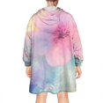 thumbnail image 2 of Colorful Cloud Star Tie Dye Pattern Wearable Oversized Blanket,Wearable Blanket Hoodie for Adults,Cozy Hooded Blankets with Super Pockets,Super Warm Fuzzy Pullover for Women & Men, 2 of 6
