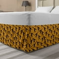 thumbnail image 1 of Gorilla Bed Skirt, Repeating Pattern of Jumping Monkey Silhouettes, Elastic Bedskirt Dust Ruffle Wrap Around for Bedding Decor, 4 Sizes, Orange Grey, by Ambesonne, 1 of 2