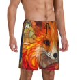 thumbnail image 6 of Mens Pajama Shorts, Vintage Stained Glass Fox Sleep Shorts Men Pajama Bottoms Lounge PJ Shorts with Pockets, 6 of 6