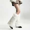 thumbnail image 3 of Yesbay 1 Pair Faux Fur Leg Warmers for Women Plush Soft Boot Cuff Sleeves Fluffy Furry Leg Sleeve, 3 of 8
