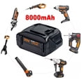 thumbnail image 3 of 4PACK 8.0Ah For WORX 20V MAX Extend Lithium Battery 20 Volt WA3520 WA3525 WA3575 WG155, 3 of 7