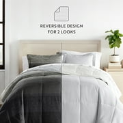 All Season Ultra Soft Comforter Set Lightweight Bedding in Gray/Black Ombre for King/Cal King by Comfort Canopy