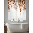 thumbnail image 5 of Orange Eucalyptus Sheer Curtains 63 Inch Length 2 Panels Set Window Treatments, Fall Weeping Botanical Leaf Watercolor Rod Pocket Semi Curtains for Living Room/Bedroom/Kitchen Décor, 104"W x 63"L, 5 of 7