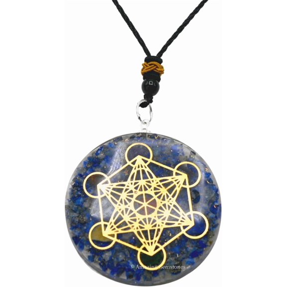 Orgone Pendant with Lapis Lazuli Crystal and Metatron Cube