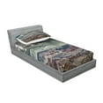 thumbnail image 2 of Ambesonne Nature Fitted Sheet & Pillow Sham Set, Clouds on Grand Canyon, Twinxl, White Brown, 2 of 2