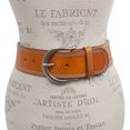 thumbnail image 3 of Womens 2 1/4" Wide Stitching Edged Plain High Waist Soft Cowhide Leather Belt, 3 of 5