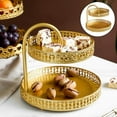 thumbnail image 1 of serony 2 Layer Iron Decorative Tray Fruit Vege Diaplay Free Standing Home Decor Leaves, 1 of 8