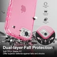 thumbnail image 2 of for iPhone 16e Case, Heavy Duty Shockproof Protection Phone Cases, Anti-Drop, Dual Layer Transparent Protective Cover Compatible with iPhone 16e, 6.1 inch, Crystal Pink, 2 of 5