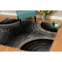 United Weavers Veria Morbido Shag Abstract Accent Rug, Black, 1'10" X 3'