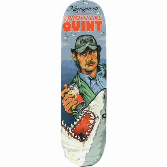 All I Need Skateboards X Narragansett Beer Crush It Skateboard Deck - 8.75" x 32.2" (Deck Only)