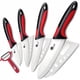 thumbnail image 1 of MYVIT Juego de Cuchillos de Cerámica con Tapas, Cuchillo Pelador de 3", 4" y 5" y Cuchillo de Chef de 6 Pulgadas, Cuchillos de Cocina, Pelador de Frutas y Verduras, Herramienta de Cocina, 1 of 7
