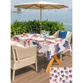 thumbnail image 5 of Outdoor Tablecloth with Umbrella Hole for Patio/Picnic/Party/Camping, 250th Anniversary Waterproof Table Cloth Rectangle Table Cover Washable, 4th of July Blue Red Stars Bow Gray Wood (54"x 80"), 5 of 9