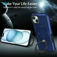 thumbnail image 4 of Decase for iPhone 15 with  Built-in Ring Holder Stand Case,Military Grade Shockproof Protective,Slim Rugged Anti-Scratch Non-Slip Hard Phone Cover Case for iPhone 15,Royalblue, 4 of 9