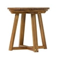 thumbnail image 4 of Walker Edison Modern Solid Wood Slat-Top Round Outdoor Side Table, Brown, 4 of 9