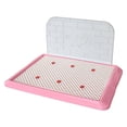 thumbnail image 2 of Bandeja de arena para mascotas, inodoro para perros con valla, almohadillas de entrenamiento y soporte para arena para perros Rosado, 2 of 7