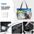 thumbnail image 4 of Rocae Blue Sky Winged Cat for Large Women's Waterproof Beach Bag Tote with 7 Pockets Pool Bag for Travel Gym Vacation, 4 of 6