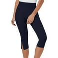 thumbnail image 2 of TrendOFT Womens Capri Leggings High Waisted Buttery Soft Tummy Control No See Through Workout Athletic Running Yoga Cycling Navy M, 2 of 6