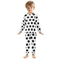 thumbnail image 3 of joogoo Soccer Ball Geometric 2 Piece Long Sleeve Tee and Pants Cotton Pajama Set 4T, 3 of 7
