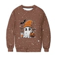 thumbnail image 4 of Ailaofu Women's Halloween Printed Round Neck Casual Sports Long Sleeve Sweatshirt Top Sweatshirt Loose Soft Long Sleeve Pullover Tops, 4 of 6