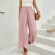 thumbnail image 4 of WILLBEST Pantalones Casuales de Mujer, Culotte de Pierna Ancha con Diseño Floral y Abertura Lateral para Un Uso Diario Cómodo. Grande, 4 of 7