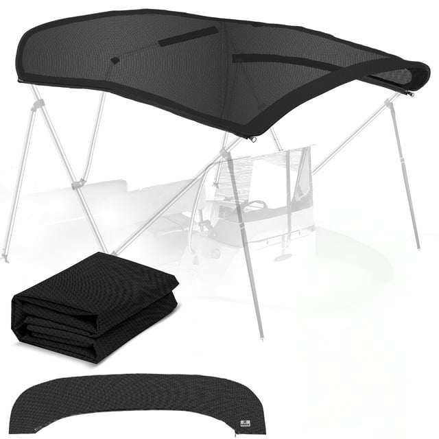 KNOX Toile de Remplacement pour Bimini Top Universel 4 Arcs, Toile Bimini Top Uniquement avec Rangement Zippé, 900D Qualité Marine, Imperméable, Résistant à la Décoloration, Sans Cadre, 73-78"W