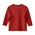 thumbnail image 5 of Povozer Girls Long Sleeve Cute Shirt Kids Crewneck T Shirts Girls Tops Clothes(Red,6-7Y), 5 of 5