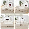 thumbnail image 6 of CAPCAEK 101" Modular L-Shaped Sectional Sofa, Corduroy Boneless Couch with Chaise and Memory Foam for Living Room , No Assembly Required, White, 6 of 9
