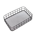 thumbnail image 1 of Wrought Iron Storage Basket Sundries Storage Box Desktop Girl Heart Cute Blue Grid Dormitory Net Red Iron Basket, 1 of 8