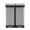 thumbnail image 1 of 13.2 Gallon Dual Trash Can, 2x25L Dual Trash and Recycling Bin for Kitchen, Stainless Steel Step Garbage Can with Soft-Close Lids, Fingerprint Resistant Design, for Bathroom, Office, 1 of 7