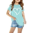 thumbnail image 2 of MeetoTime Kids Summer Cotton Short Sleeve Tops Comfortable Round Neck Heart Printed Sports Tee for Boys Girls, 2 of 4
