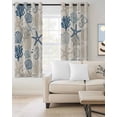 thumbnail image 2 of Blue Beige Coastal Blackout Curtain 45 Inch Length 2 Panels Set, Summer Beach Starfish Coral Nautical Rustic Two-layer Sewing Polyester Fiber Blackout Curtain with Grommet, 52" x 45" x 2, 2 of 9