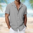 thumbnail image 3 of QSAWXQZ Men Button Down Shirt Plaid Short Sleeve Collared Vacation Work Shirt for Summer 4XL, 3 of 8